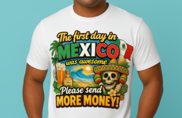 T Shirt Designer Home 77 The first day in Mexico was awesome. Please send more money!