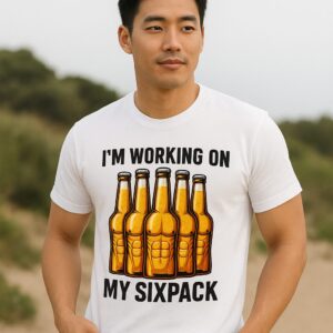 Products 54 Funny 'I'm Working on My Sixpack' Unisex Graphic Tee | Premium Quality T-Shirt