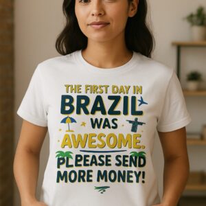 T Shirt Designer Home 6 Funny Brazil Graphic Tee - Awesome First Day - Unisex Premium T-Shirt