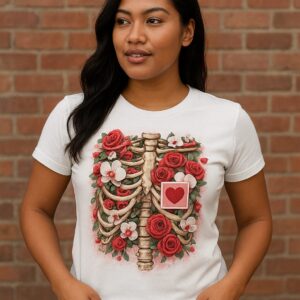 Unique Floral Heart Unisex Graphic Tee - Premium Print on Demand T-Shirt