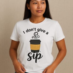 Funny Unisex Tee - I Don't Give a Sip - Trendy Graphic T-Shirt for Everyday Wear