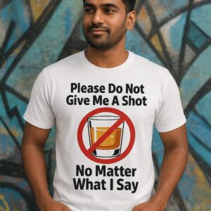 Funny Graphic Tee - Please Do Not Give Me A Shot, Unisex Premium T-Shirt