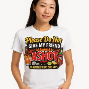 Funny Unisex Graphic Tee - Please Do Not Give My Friend a Shot - Premium Quality T-Shirt