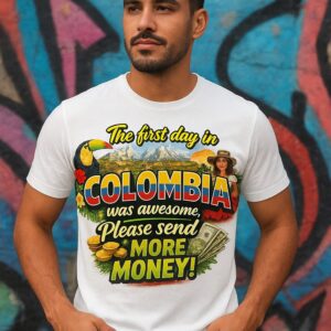 Unique Colombia Graphic Tee – Perfect for Travel Lovers & Humor Fans