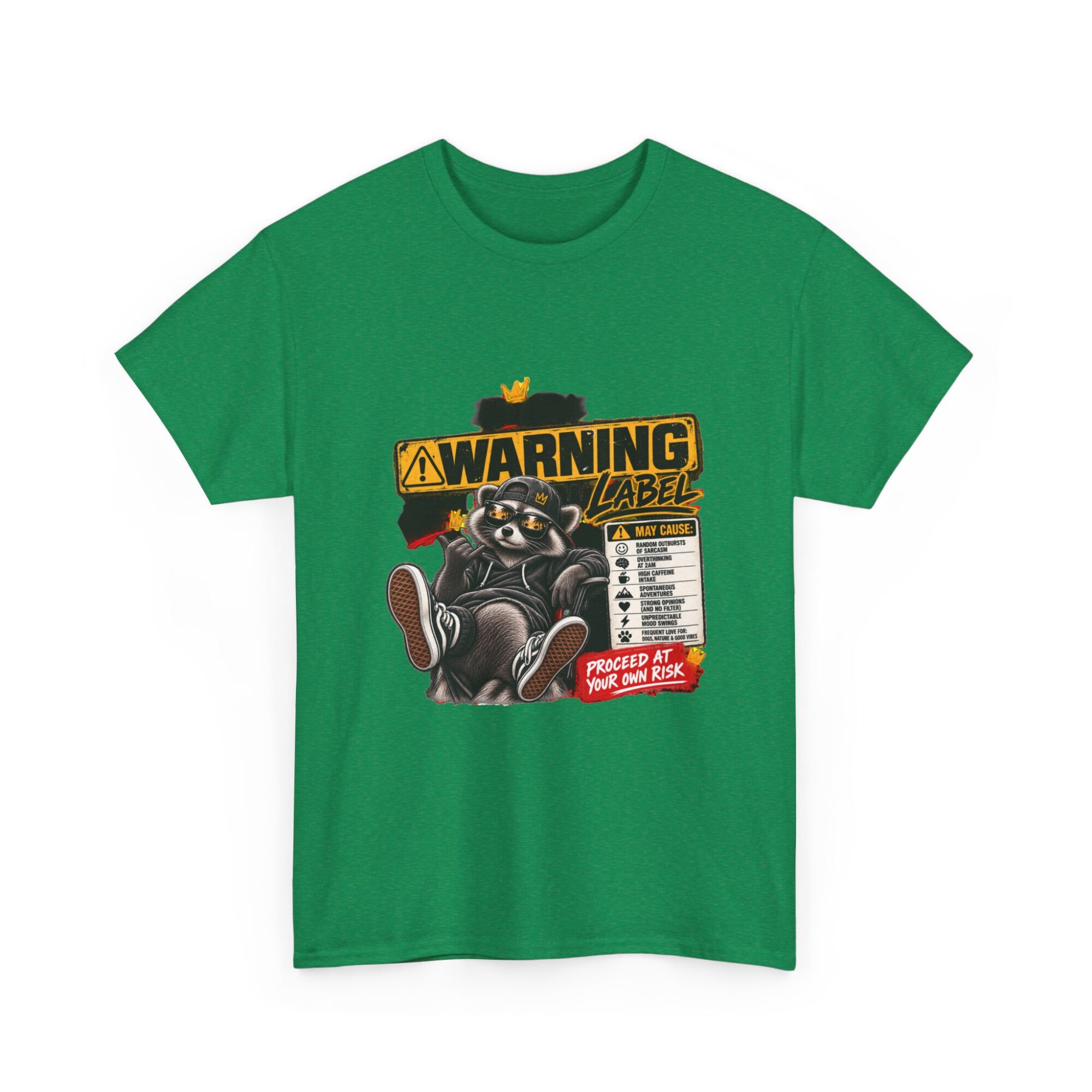 Funny Warning Label Raccoon Graphic Tee | Unisex Print-on-Demand T-Shirt 27 Funny Warning Label Raccoon Graphic Tee | Unisex Print-on-Demand T-Shirt