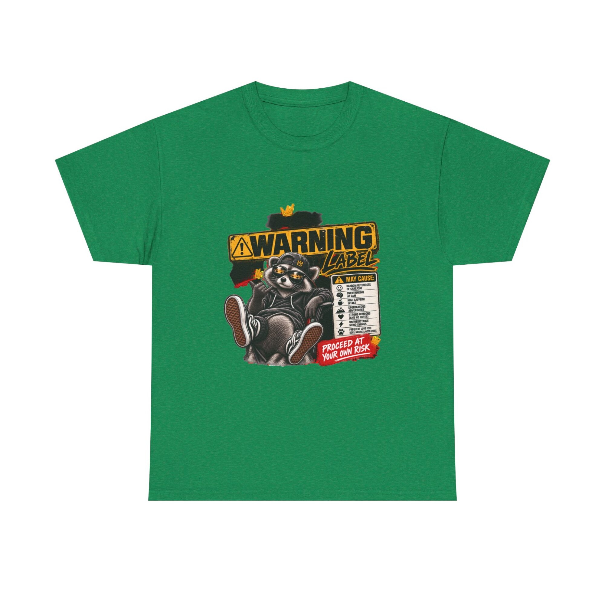 Funny Warning Label Raccoon Graphic Tee | Unisex Print-on-Demand T-Shirt 25 Funny Warning Label Raccoon Graphic Tee | Unisex Print-on-Demand T-Shirt